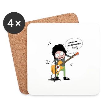 La musique est mon langage ....... par 2FettDesign - Dessous de verre (lot de 4) - blanc - Devant