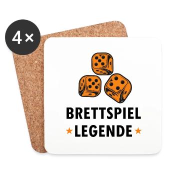 boardgame chess backgammon game night - Untersetzer (4er-Set) - Weiß - Vorne