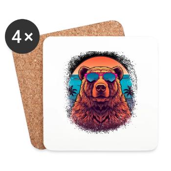 mammal panda birthday animal quote bday brown bear - Untersetzer (4er-Set) - Weiß - Vorne