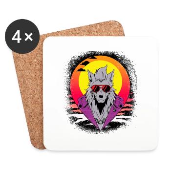 Fun Happy Present Beagle Owner Gift Dog Lover - Coasters (set of 4) - white - Front
