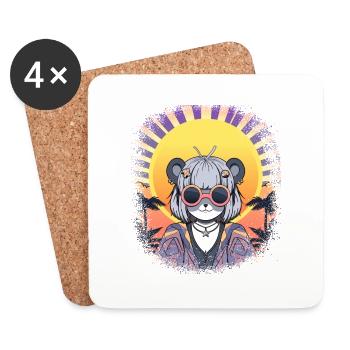 awesome quote coati koala present idea mammal - Coasters (set of 4) - white - Front
