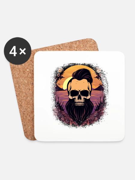 happy beard lives matter beard length - Untersetzer (4er-Set) - Weiß