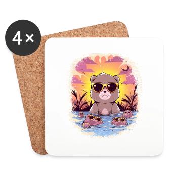 animal sayings alcohol birthday present idea women - Coasters (set of 4) - white - Front