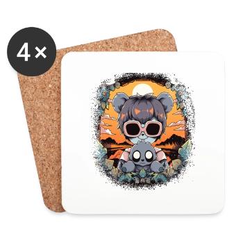 koala bear animal lover fun animal welfare - Untersetzer (4er-Set) - Weiß - Vorne