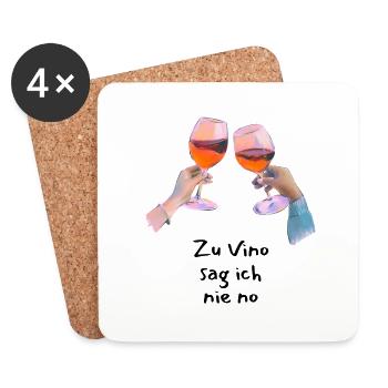 Zu Vino sag ich nie no - Untersetzer (4er-Set) - Weiß - Vorne
