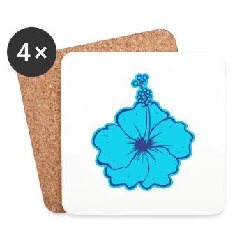 The Hibiscus flower - Coasters (set of 4) - white - Front