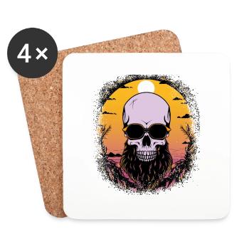 quote present bday beard accessory store - Untersetzer (4er-Set) - Weiß - Vorne