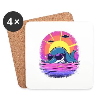 Joke Child Lake Present Idea Waves Jokes - Coasters (set of 4) - white - Front