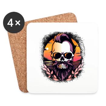 jokes cuddle better badly worn awesome coach beard - Coasters (set of 4) - white - Front