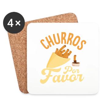 Curros por Favor Pâtisserie latine Dessert - Dessous de verre (lot de 4) - blanc - Devant