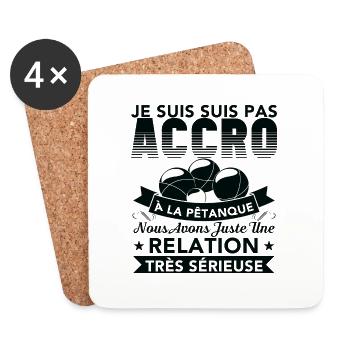 Petanque Humour Boccia Cadeau Humour Pétanque - Dessous de verre (lot de 4) - blanc - Devant