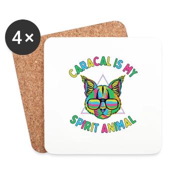 Caracal is My Spirit Animal - Coasters (set of 4) - white - Front