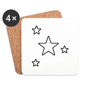 Étoiles Star Cadeau Ciel étoilé - Dessous de verre (lot de 4) - blanc - Devant