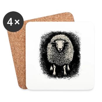 Déclaration Humour Moutons nés en novembre Idée cadeau - Dessous de verre (lot de 4) - blanc - Devant