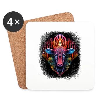 Statement Alcoholic Meat Christmas Brisket Beer - Coasters (set of 4) - white - Front