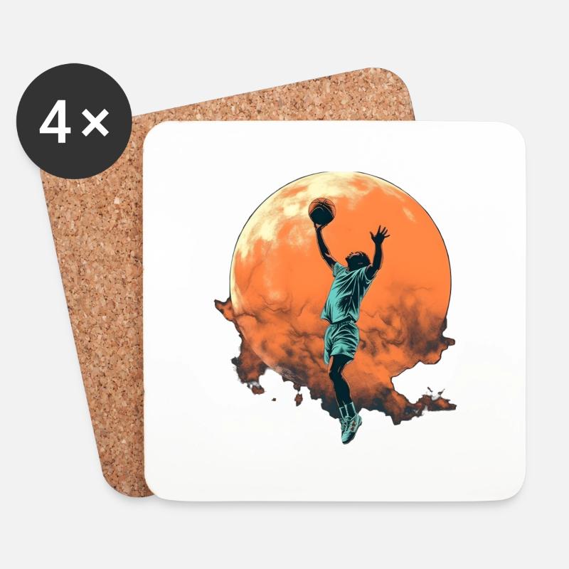 Basketballer - Untersetzer (4er-Set) - Weiß
