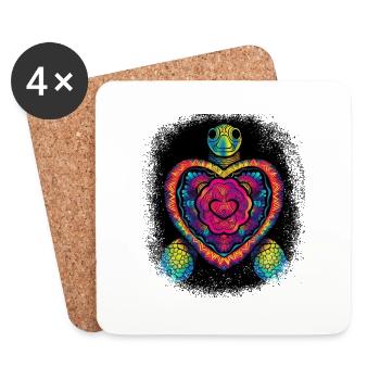 Déclaration LGBTQI et Gift Gay Rights Heart - Dessous de verre (lot de 4) - blanc - Devant