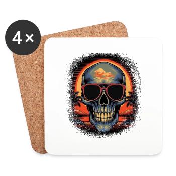 Geek Cool Drawing Jokes Joke Dabbing Biker Shirt - Coasters (set of 4) - white - Front