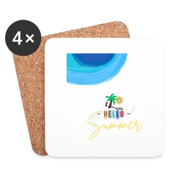 Hello Summer - Untersetzer (4er-Set) - Weiß - Vorne