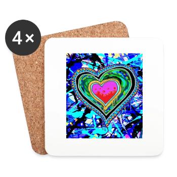 Heart Love spray paint graffiti cool - Coasters (set of 4) - white - Front