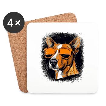 Cadeau beagle dog lover anniversaire cadeau animal de compagnie - Dessous de verre (lot de 4) - blanc - Devant