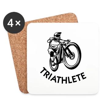 Triathlon Natation Bike Run Marathon - Dessous de verre (lot de 4) - blanc - Devant