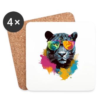 Nilai der Panther - Untersetzer (4er-Set) - Weiß - Vorne