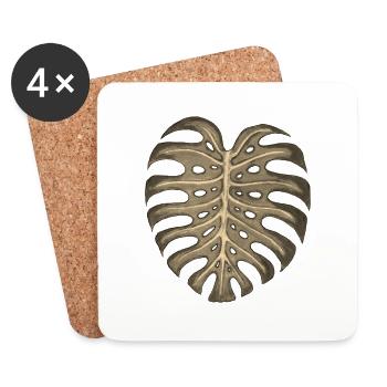 Monstera - Coasters (set of 4) - white - Front