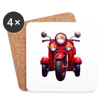 Motorroller sind Zeugen einer vergangenen Zeit - Untersetzer (4er-Set) - Weiß - Vorne