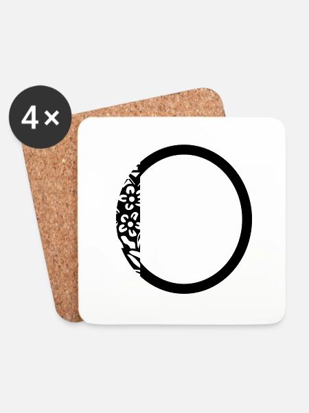 Buchstabe O - Untersetzer (4er-Set) - Weiß