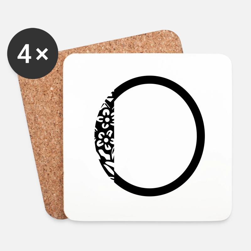Buchstabe O - Untersetzer (4er-Set) - Weiß