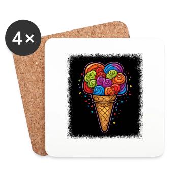 60s bday hippie hippy birthday present happy funny - Coasters (set of 4) - white - Front