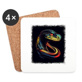Drôle de singe Blagues Joke Geek Ape Présent - Dessous de verre (lot de 4) - blanc - Devant