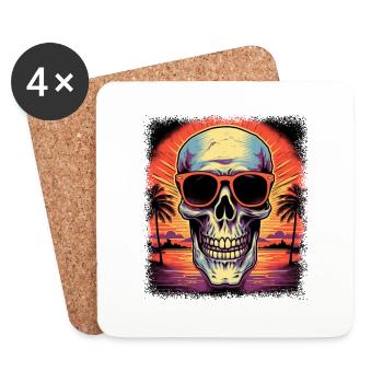 Joke Skateboard Anatomie - Dessous de verre (lot de 4) - blanc - Devant