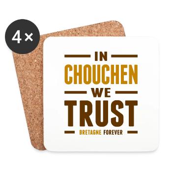 In Chouchen we trust - Bretagne - Dessous de verre (lot de 4) - blanc - Devant
