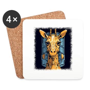 White Gift Joke Giraffe Giraffe Lover Giraffes - Coasters (set of 4) - white - Front