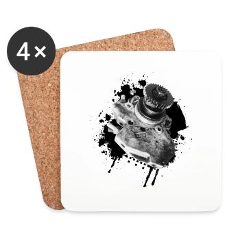 My high-pressure pump - Coasters (set of 4) - white - Front