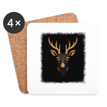 adorable citation drôle cerf cadeau de noël enfants - Dessous de verre (lot de 4) - blanc - Devant