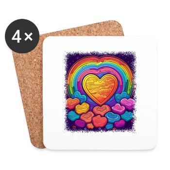 hippy funny gift idea pride peace symbol funky - Coasters (set of 4) - white - Front