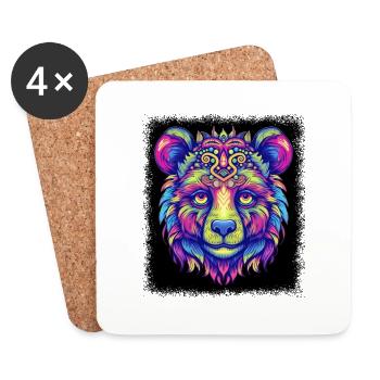 bday dove of peace hippie festival - Coasters (set of 4) - white - Front