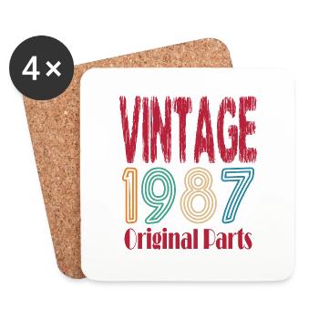 Jahrgang 1987 Geburtstagsgeschenk - Untersetzer (4er-Set) - Weiß - Vorne