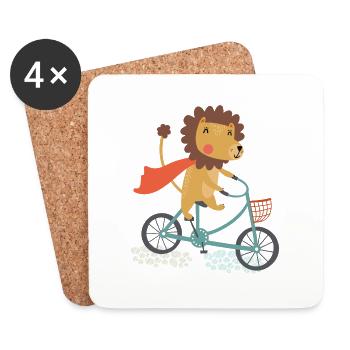Fahrrad - Untersetzer (4er-Set) - Weiß - Vorne