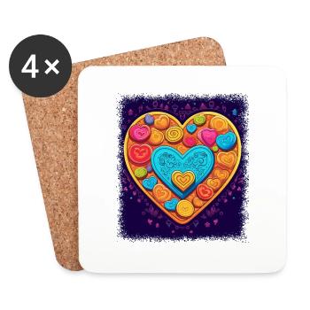 peace symbol cool global peace 60s joke fun bday - Coasters (set of 4) - white - Front
