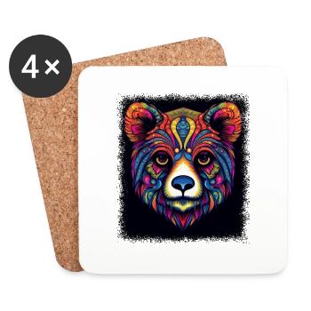 ice bear present koala geek panda coati animal - Untersetzer (4er-Set) - Weiß - Vorne