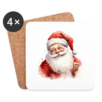 Santa Klaus - Untersetzer (4er-Set) - Weiß - Vorne