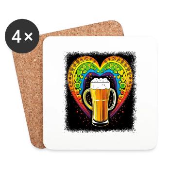 partying beer sheba birthday present - Untersetzer (4er-Set) - Weiß - Vorne