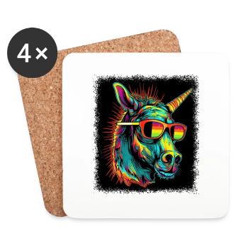 quote farting unicorn jokes horned awesome - Untersetzer (4er-Set) - Weiß - Vorne