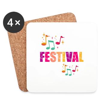 Summer Festival - Coasters (set of 4) - white - Front