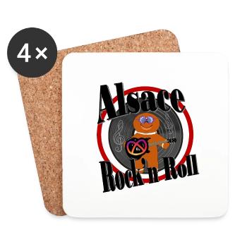 Alsace Rock n Roll - Dessous de verre (lot de 4) - blanc - Devant