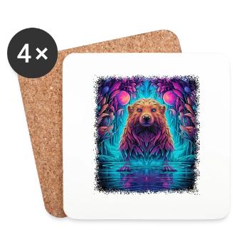 Fierté Paix Signe Coeur Anniversaire Cadeaux Blagues - Dessous de verre (lot de 4) - blanc - Devant